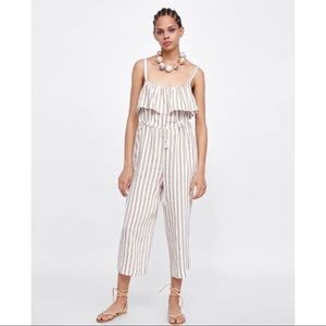 Zara Basic Striped Jumpsuit